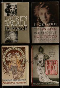 6m153 LOT OF 4 ACTRESS BIOGRAPHY HARDCOVER BOOKS '70s-00s Bacall, Pickford, Wong & Skinner!