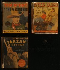 6m159 LOT OF 3 HARDCOVER BIG LITTLE BOOKS '30s Tim McCoy, Weissmuller as Tarzan & Wells Fargo!