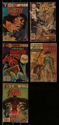 6m022 LOT OF 5 COMIC BOOKS '70s-80s Ghostly Tales, Mutiny on the Bounty, Haunted Library & more!