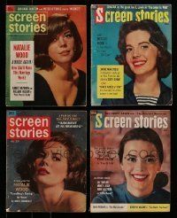 6m224 LOT OF 4 SCREEN STORIES MAGAZINES WITH NATALIE WOOD COVERS '50s-60s great images & info!