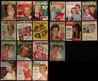6m184 LOT OF 19 SCREEN STORIES MAGAZINES '40s-70s filled with great movie images & information!
