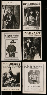 6m009 LOT OF 6 REPRINT DANISH PROGRAMS OF 1920S WESTERN FILMS '80s great silent cowboy movies!
