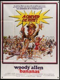 6p573 BANANAS French 1p '71 great artwork of Woody Allen by E.C. Comics artist Jack Davis!