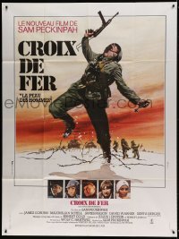 6p644 CROSS OF IRON French 1p '78 Sam Peckinpah, different World War II art by Thos & Ferracci!