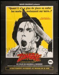 6p647 DAWN OF THE DEAD French 1p '83 George Romero, different image of machete in zombie's head!