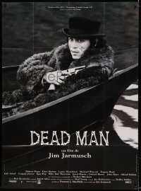 6p648 DEAD MAN French 1p '96 c/u of Johnny Depp in fur coat w/ gun, Jim Jarmusch's mystic western!