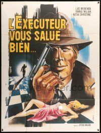 6p656 DESTRUCTION FORCE French 1p '77 Paul Marty art of Luc Merenda & half-naked female victim!