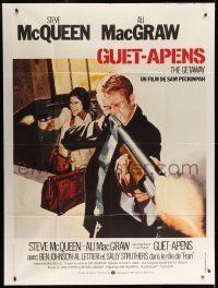 6p715 GETAWAY French 1p R80 cool different image of Steve McQueen & Ali McGraw, Sam Peckinpah!