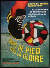 6p733 HEADING FOR GLORY French 1p '74 English World Cup FIFA football soccer, different HM art!