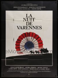6p781 LA NUIT DE VARENNES French 1p '83 Ettore Scola, Marcel Mastroianni, red white & blue art!