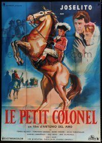 6p802 LITTLE COLONEL French 1p '60 art of teenager Joselito on rearing horse!