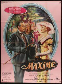 6p824 MAXIME French 1p '62 Jean Mascii art of Charles Boyer romancing pretty Michele Morgan!