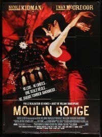 6p848 MOULIN ROUGE French 1p '01 sexy Nicole Kidman & Ewan McGregor kissing by windmill!