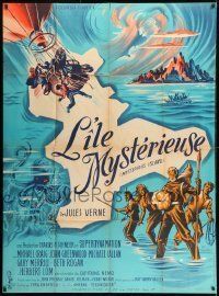 6p852 MYSTERIOUS ISLAND French 1p R60s Ray Harryhausen, Jules Verne, different Grinsson art!