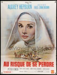 6p860 NUN'S STORY French 1p R60s different art of missionary Audrey Hepburn by Jean Mascii!