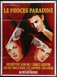 6p870 PARADINE CASE French 1p R00s Alfred Hitchcock, Gregory Peck, Ann Todd, Valli, different art!