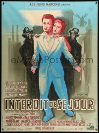 6p882 PRICE OF LOVE French 1p '55 Interdit de sejour, great crime art by Roger Jacquier!