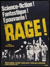 6p886 RABID French 1p '77 David Cronenberg, zombies, completely different art by Landi, Rage!