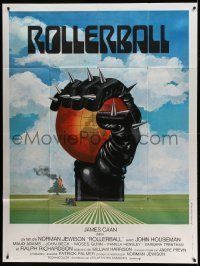 6p900 ROLLERBALL French 1p '75 cool completely different artwork by Jouineau Bourduge!