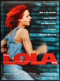 6p903 RUN LOLA RUN French 1p '98 Tom Tykwer's Lola Rennt, c/u of sexy Franka Potente running!