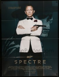 6p925 SPECTRE French 1p '15 great image of Daniel Craig as James Bond with villain background!