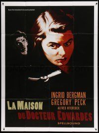 6p926 SPELLBOUND French 1p R00s Alfred Hitchcock, Ingrid Bergman, Gregory Peck, original 1948 art!