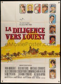 6p930 STAGECOACH French 1p '66 Ann-Margret, Red Buttons, Bing Crosby, great cast portraits!