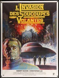 6p933 STARSHIP INVASIONS French 1p '78 different art of Robert Vaughn & UFO by Landi & Tealdi!