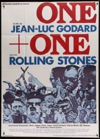 6p941 SYMPATHY FOR THE DEVIL French 1p R82 Jean-Luc Godard, Rolling Stones, different Courreye art