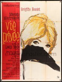 6p972 VERY PRIVATE AFFAIR French 1p '62 Louis Malle's Vie Privee, Tealdi art of Bardot, very rare!