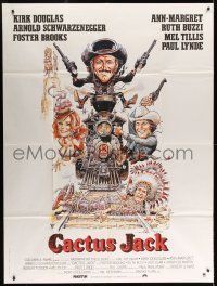 6p973 VILLAIN French 1p '79 Jack Davis art of Schwarzenegger, Ann-Margret & Douglas, Cactus Jack!