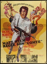 6p989 WRECKING CREW French 1p '69 different art of Dean Martin as Matt Helm with sexy spy babes!