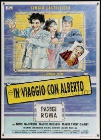 6p085 ALBERTO EXPRESS Italian 1p '91 Marco Soldi art of Sergio Castellitto & top cast!