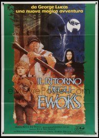 6p091 BATTLE FOR ENDOR Italian 1p '89 Star Wars, Ewoks, great artwork by Berrett!