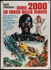 6p126 DEATH RACE 2000 Italian 1p '76 David Carradine, great completely different sci-fi art!