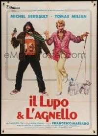 6p170 IL LUPO E L'AGNELLO Italian 1p '80 art of Michel Serrault & Tomas Milian, Wolf and the Lamb!