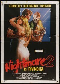 6p215 NIGHTMARE ON ELM STREET 2 Italian 1p '86 creepy horror artwork with monster in mirror!