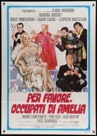 6p224 PER FAVORE OCCUPATI DI AMELIA Italian 1p '82 art of sexy Barbara Bouchet & top cast!