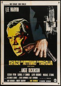 6p228 POINT BLANK Italian 1p R74 John Boorman film noir, different art of Lee Marvin & gun!