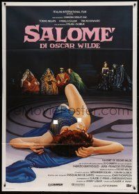 6p244 SALOME Italian 1p '86 different art of men watching sexy Jo Champa on floor, Oscar Wilde