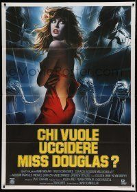 6p248 SEDUCTION Italian 1p '83 Sciotti art of sexy Morgan Fairchild, trapped like an animal!