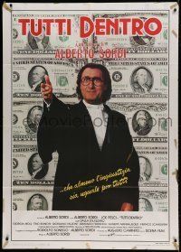6p275 TUTTI DENTRO Italian 1p '84 great image of Alberto Sordi by huge American cash money!