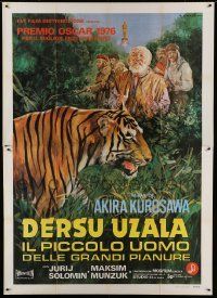 6p018 DERSU UZALA Italian 2p '76 Akira Kurosawa Oscar winner, different Ciriello tiger art!