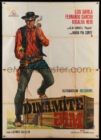 6p020 DYNAMITE JIM Italian 2p '66 Stefano spaghetti western art of cowboy with dynamite & gun!