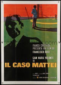 6p048 MATTEI AFFAIR Italian 2p '72 Francesco Rosi's Il Caso Mattei, Enzo Nistri art of Volonte!
