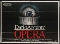 6p052 OPERA Italian 2p '87 Dario Argento, cool gory Renato Casaro artwork with one giant eye!