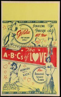 6p287 ABC'S OF LOVE WC '53 former Our Gang girl Shirley Jean Rickert as sexy burlesque stripper!