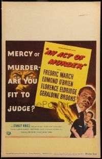 6p288 ACT OF MURDER WC '48 Fredric March, mercy or murder - are you fit to judge!