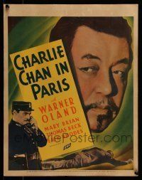 6p321 CHARLIE CHAN IN PARIS WC '35 great headshot image of Asian detective Warner Oland!