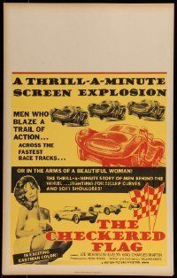 6p324 CHECKERED FLAG Benton WC '63 smash-up car racing, a thrill-a-minute screen explosion!
